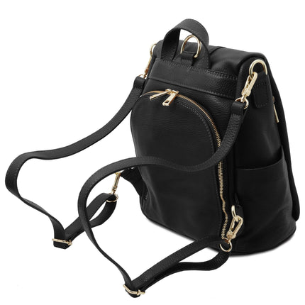 TL Bag - Soft leather backpack - convertible 2 - in - 1 backpack shoulder bag | TL142138