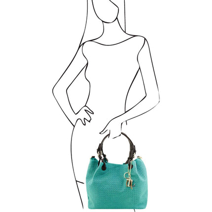 TL KeyLuck - Woven printed leather shopping bag | TL141573