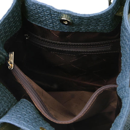 TL KeyLuck - Woven printed leather shopping bag | TL141573