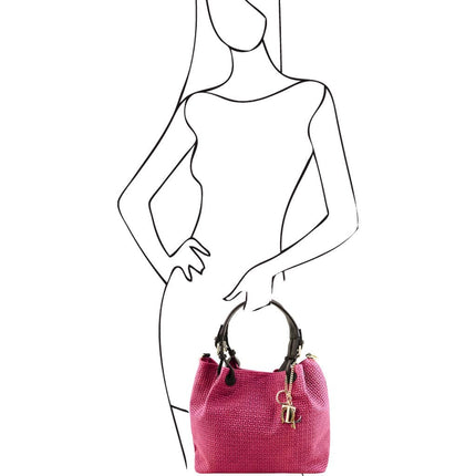 TL KeyLuck - Woven printed leather shopping bag | TL141573