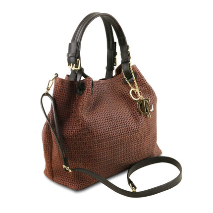 TL KeyLuck - Woven printed leather shopping bag | TL141573