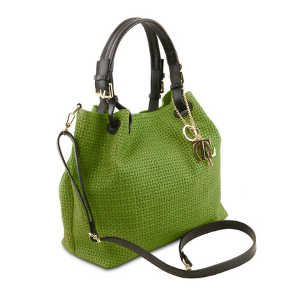 TL KeyLuck - Woven printed leather shopping bag | TL141573