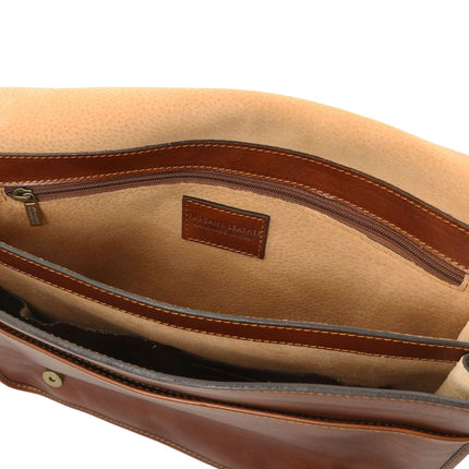 TL Messenger - Two compartment matte leather shoulder bag - Large size | TL142430