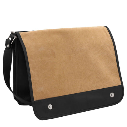 TL Messenger - Two compartment matte leather shoulder bag - Large size | TL142430