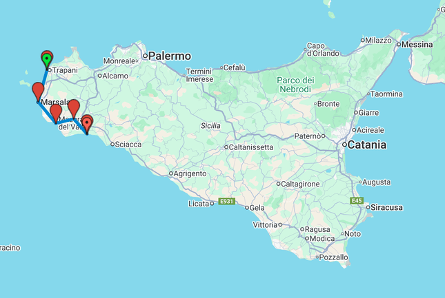 Trapani – Mazara – Selinunte – Traccia GPX - TYTANU