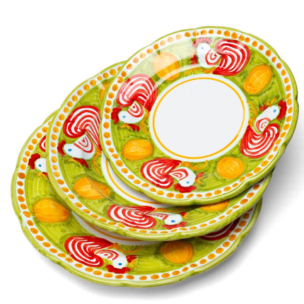 Tris Piatti Animali - Gallo