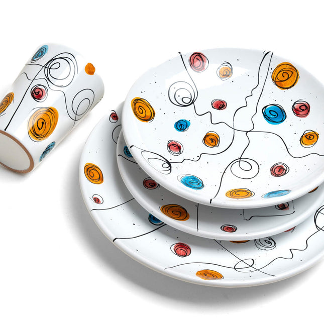 Tris Piatti Mirtilli Istintismo con Bicchiere