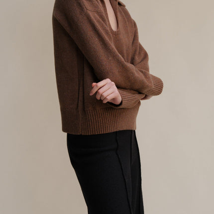 Tweed Oversized Polo with Pockets