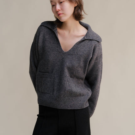 Tweed Oversized Polo with Pockets