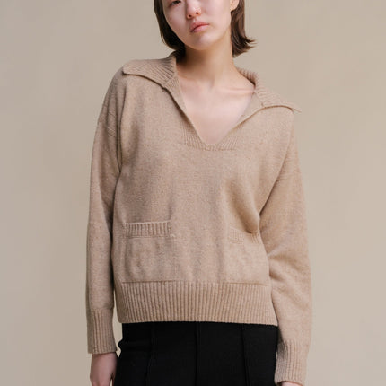 Tweed Oversized Polo with Pockets