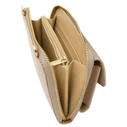 Urania - Leather phone wallet with strap | TL142433