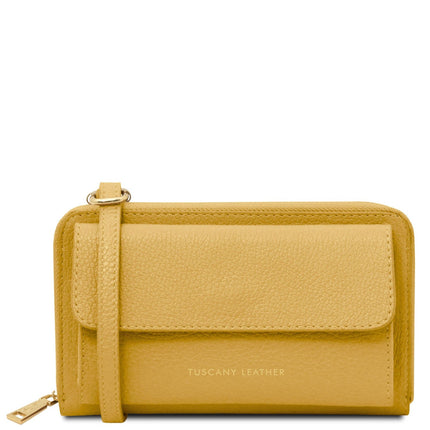 Urania - Leather phone wallet with strap | TL142433