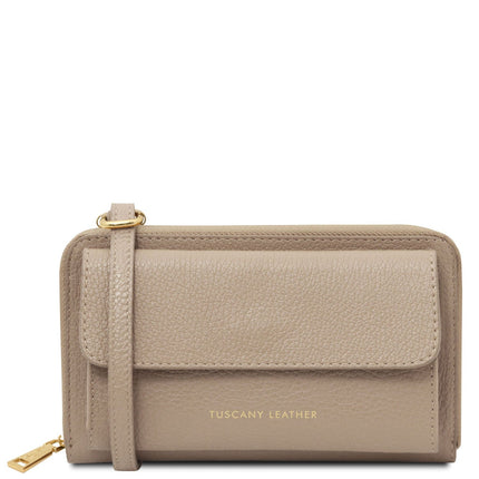 Urania - Leather phone wallet with strap | TL142433