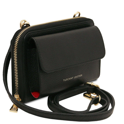 Urania - Leather phone wallet with strap | TL142433