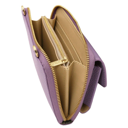 Urania - Leather phone wallet with strap | TL142433