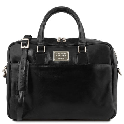 Urbino - Leather laptop briefcase with front pocket | TL141241