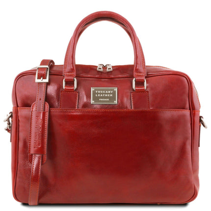 Urbino - Leather laptop briefcase with front pocket | TL141241