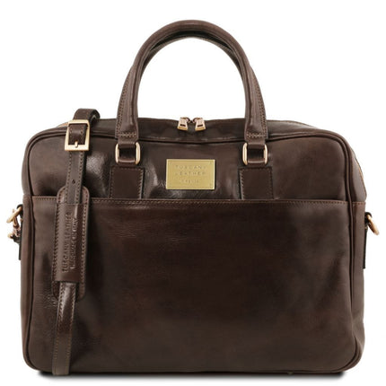 Urbino - Leather laptop briefcase with front pocket | TL141241