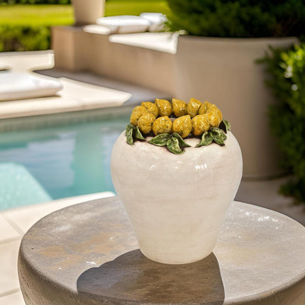 Vaso Boccia h 27 Linea Limoni Siciliani - Ceramica artigianale di Caltagirone