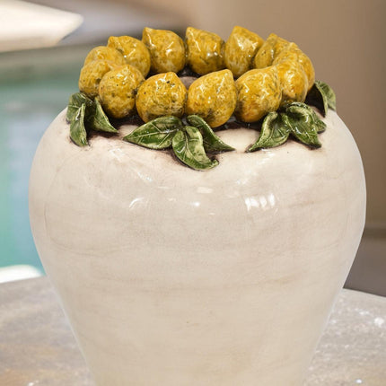 Vaso Boccia h 27 Linea Limoni Siciliani - Ceramica artigianale di Caltagirone
