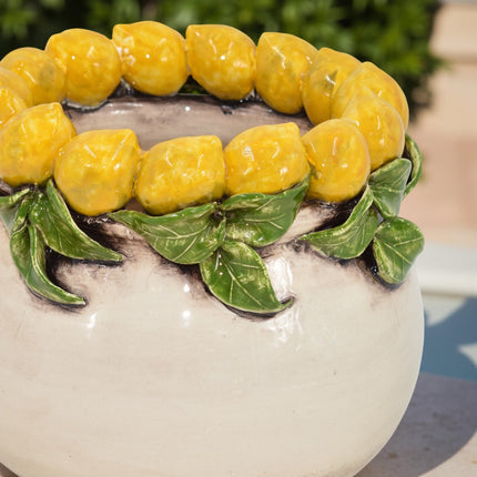 Vaso h 16 con Limoni di Sicilia madreperla colorato