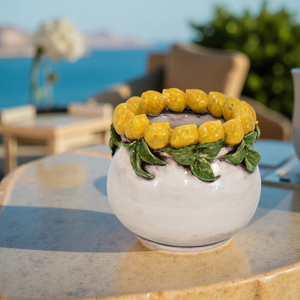 Vaso h 16 con Limoni di Sicilia madreperla colorato