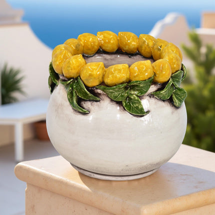 Vaso h 16 con Limoni di Sicilia madreperla colorato