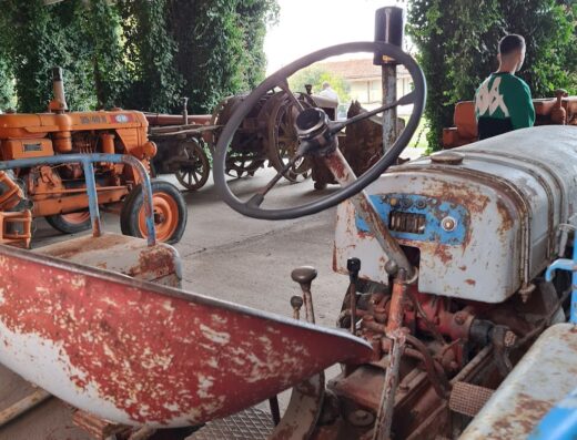 Trattori d'epoca all'Agriturismo Isolone, testimonianza di storia agricola italiana. Esplora il fascino del passato in un ambiente accogliente.