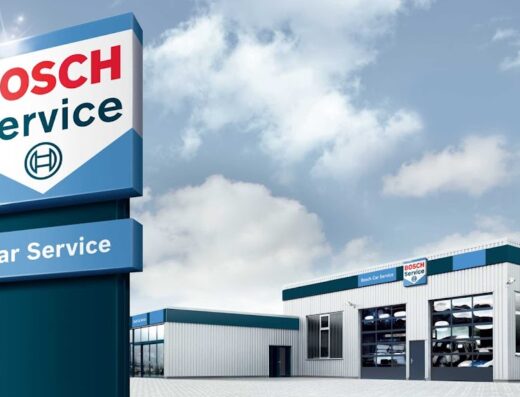 Autofficina Masutti: Esterno di un'officina Bosch Car Service con insegna ben visibile e moderni locali per la riparazione auto.