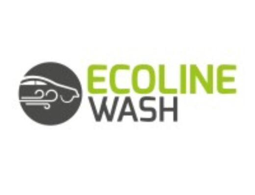 Logo di Ecoline Wash autolavaggio a domicilio a Brindisi e provincia, con un'auto stilizzata in un cerchio e il nome dell'azienda in verde.