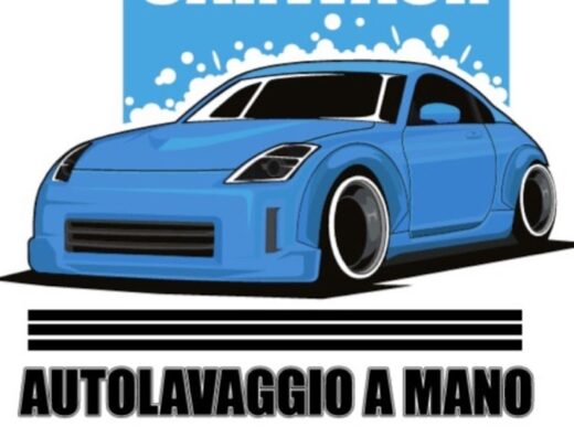 Illustrazione digitale di un'auto sportiva blu per Guizza Autolavaggio a Mano, servizio professionale di pulizia auto a Padova.