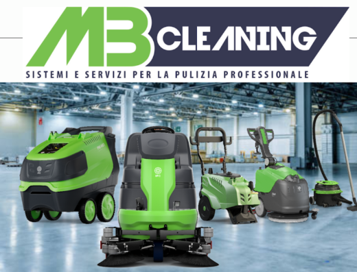 Macchinari professionali per la pulizia industriale MB CLEANING, tra cui idropulitrice, lavasciuga pavimenti e aspirapolvere industriale