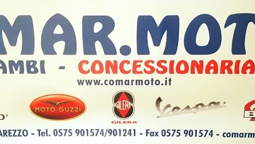 Insegna di Motoricambi Comar Moto S.r.l., concessionaria ricambi per moto Aprilia, Piaggio, Moto Guzzi, Gilera, Vespa, Beta e Derbi. Vendita accessori e ricambi moto ad Arezzo.