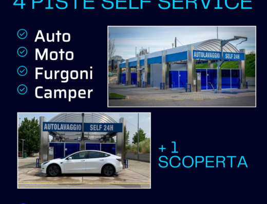 PA WASH Autolavaggio self-service a Bergamo: 4 piste per auto, moto, furgoni e camper, aperto 24 ore. Servizi di lavaggio professionali.