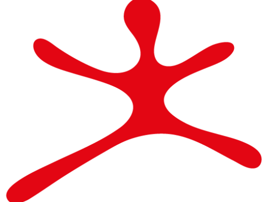 Logo Shardana Tours: stilizzata figura umana rossa, simbolo di avventura e libertà, ideale per viaggi in moto e scoperta della Sardegna.