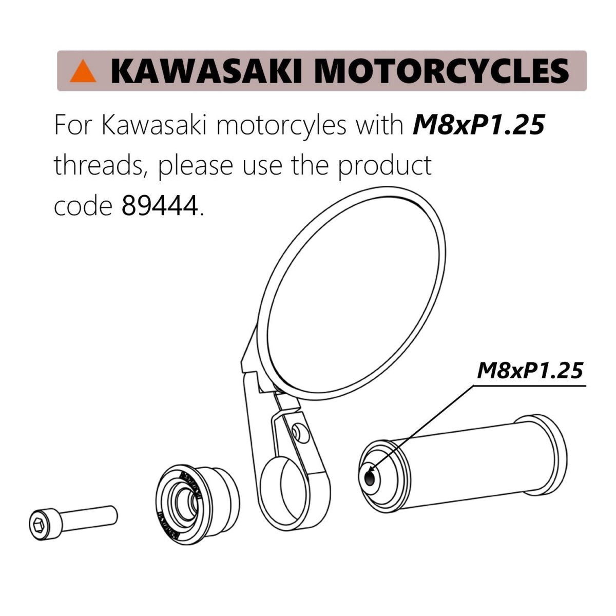Adattatori specchietti bar-end a manubrio - KAWASAKI 3 Adattatori specchietti bar-end a manubrio - KAWASAKI - immagine 3