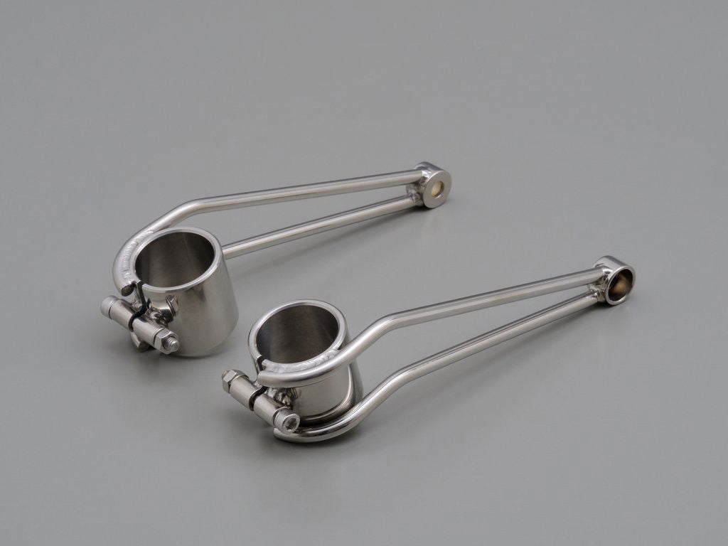 Cp.staffe supporto fanale anteriore "VINTAGE" diam. 35mm, inox lucido 1 Cp.staffe supporto fanale anteriore "VINTAGE" diam. 35mm, inox lucido