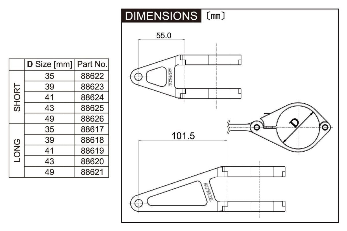 Cp.staffe supporto fanali in CNC - lunga 55mm. 6 Cp.staffe supporto fanali in CNC - lunga 55mm. - immagine 6