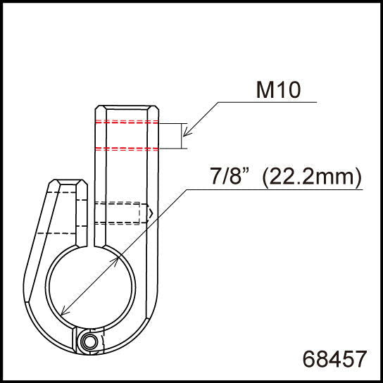 Morsetto universale per manubrio 22.2/M10 tipo C Daytona - Qualità Pro 2 Morsetto universale per manubrio 22.2/M10 tipo C Daytona - Qualità Pro - immagine 2