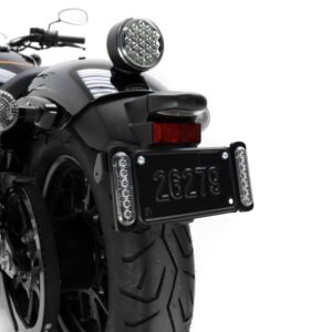 Portatarga moto con doppia luce freno ausiliaria DENALI - Sicurezza Pr