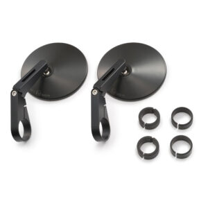 Specchietti manubrio moto bar-end corti, ABS + alluminio, E-MARKED (co