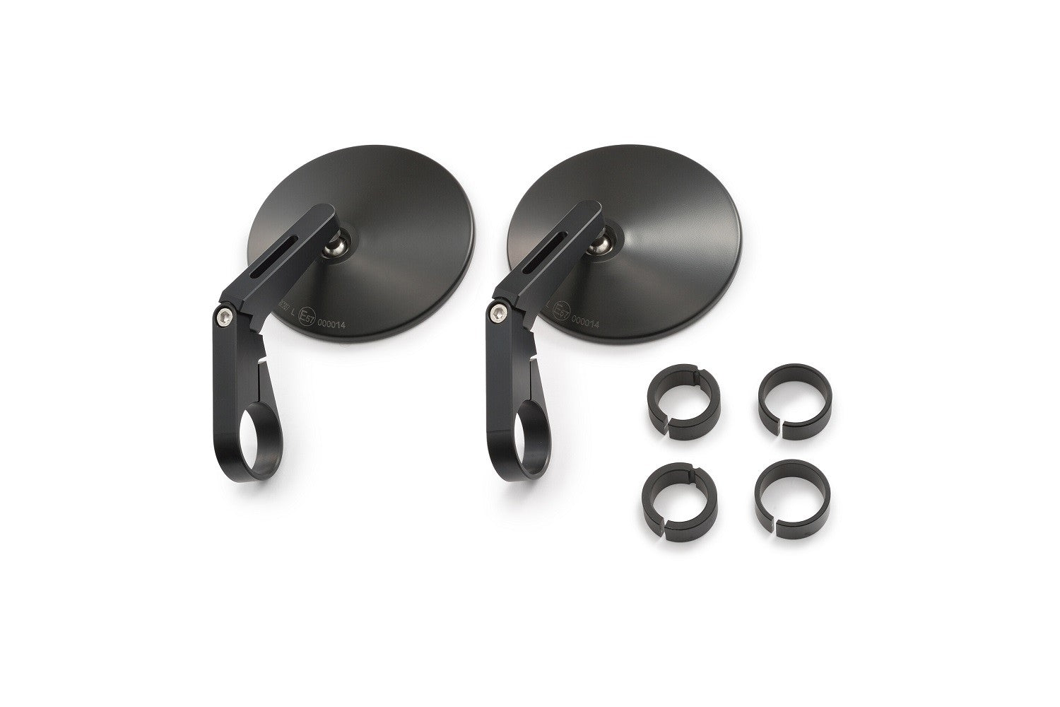Specchietti manubrio moto bar-end corti, ABS + alluminio, E-MARKED (co 1 Specchietti manubrio moto bar-end corti, ABS + alluminio, E-MARKED (co