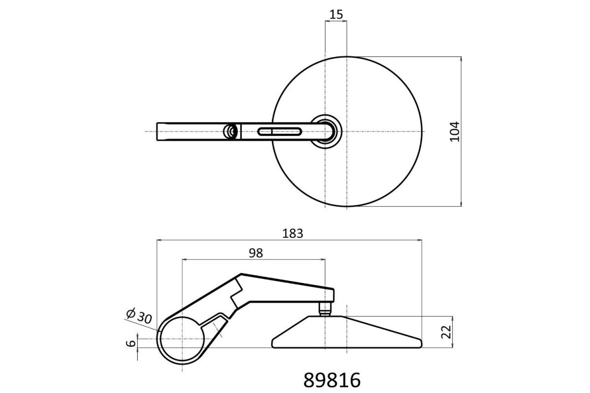 Specchietti manubrio moto bar-end corti, ABS + alluminio, E-MARKED (co 3 Specchietti manubrio moto bar-end corti, ABS + alluminio, E-MARKED (co - immagine 3