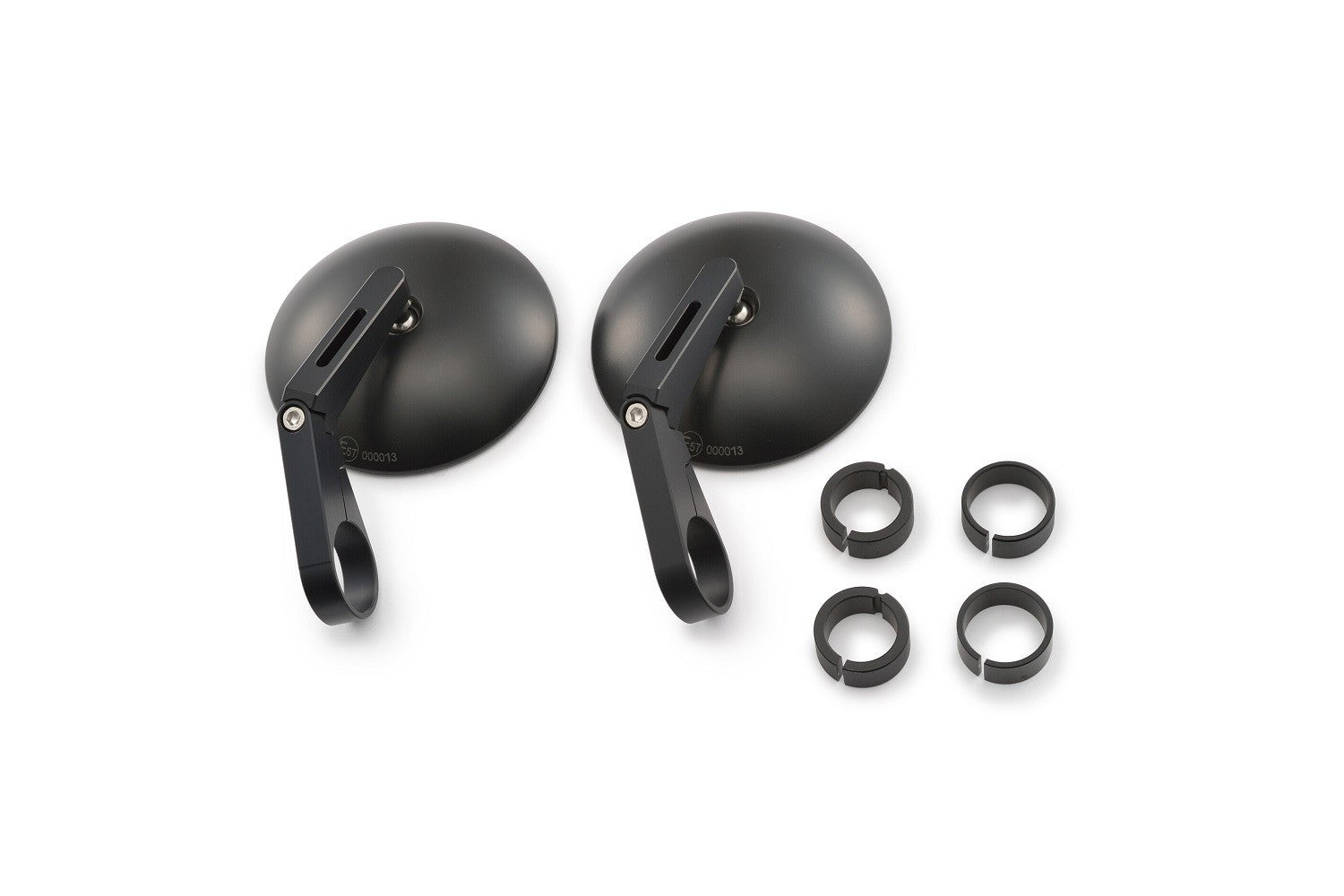 Specchietti manubrio moto corti, ABS + alluminio, E-MARKED (coppia) Da 1 Specchietti manubrio moto corti, ABS + alluminio, E-MARKED (coppia) Da