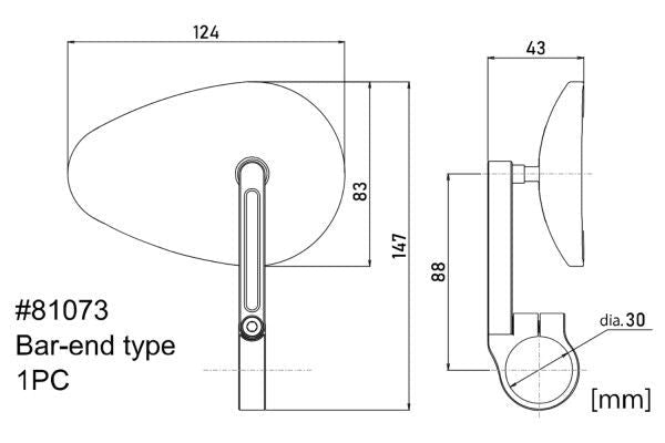 Specchietto D-MIRROR-22 in alluminio E-MARKED (1 pezzo) Daytona - Qual 2 Specchietto D-MIRROR-22 in alluminio E-MARKED (1 pezzo) Daytona - Qual - immagine 2