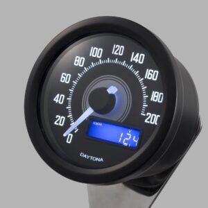 Tachimetro analogico elettronico DARK VELONA diam.60 200KMH, con staff