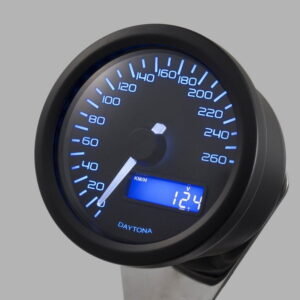 Tachimetro analogico elettronico DARK VELONA diam.60 260KMH, con staff