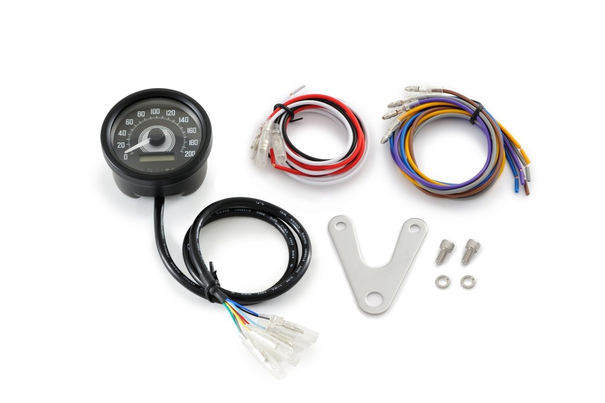 Tachimetro analogico elettronico VELONA diam.60 200KMH, con spie e sta 2 Tachimetro analogico elettronico VELONA diam.60 200KMH, con spie e sta - immagine 2
